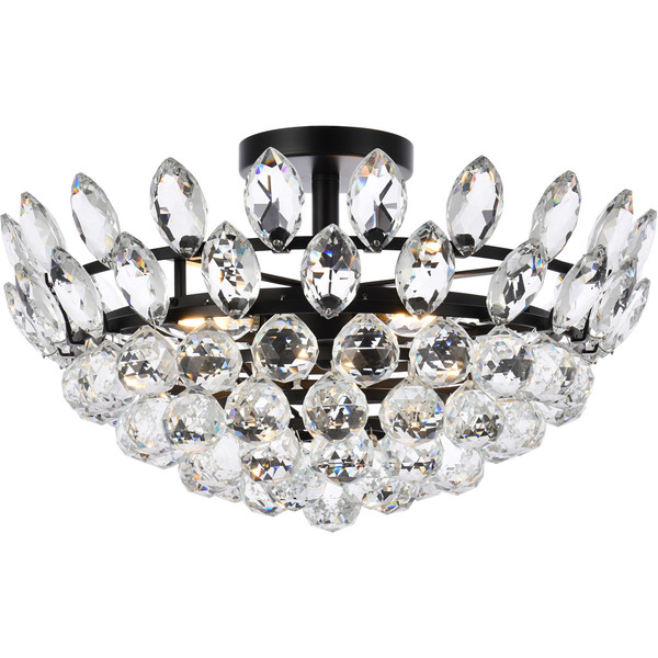 Elegant Lighting Emilia 18 Inch Flush Mount In Black 1105F18BK